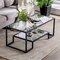 Side End Table Shelf Living RoomOffice Furniture Modern Metal Glass Coffee Table